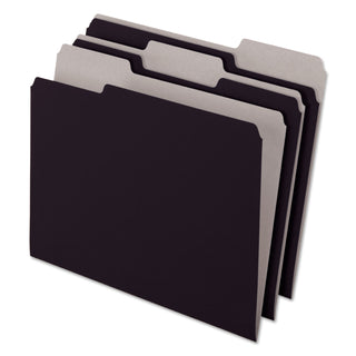 Pendaflex® Interior File Folders, 1/3-Cut Tabs, Letter Size, Black/Gray, 100/Box (ESS421013BLA)