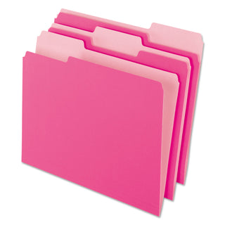 Pendaflex® Interior File Folders, 1/3-Cut Tabs, Letter Size, Pink, 100/Box (ESS421013PIN)