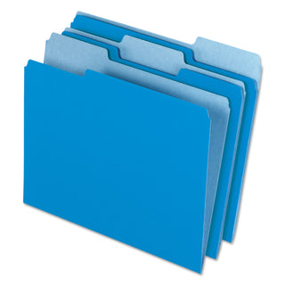 Pendaflex® Interior File Folders, 1/3-Cut Tabs, Letter Size, Blue, 100/Box (ESS421013BLU)
