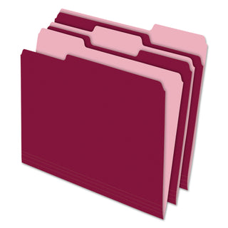 Pendaflex® Interior File Folders, 1/3-Cut Tabs, Letter Size, Burgundy, 100/Box (ESS421013BUR)