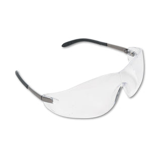 MCR™ Safety Blackjack Wraparound Safety Glasses, Chrome Plastic Frame, Clear Lens (CRWS2110)
