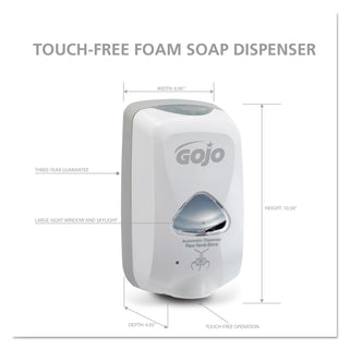 GOJO® TFX Touch-Free Automatic Foam Soap Dispenser, 1200 mL, 4.1" x 6" x 10.6", Gray (GOJ274012)