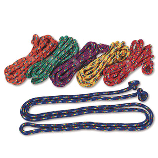 Champion Sports Braided Nylon Jump Ropes, 8ft, 6 Assorted-Color Jump Ropes/Set (CSICR8SET)