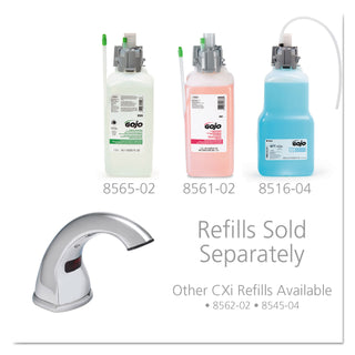 GOJO® CXi Touch Free Counter Mount Soap Dispenser, 1500 mL/2300 mL, 2.25" x 5.75" x 9.39", Chrome (GOJ852001)