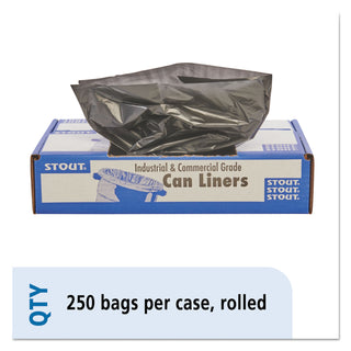 Stout® by Envision™ Total Recycled Content Plastic Trash Bags, 10 gal, 1 mil, 24" x 24", Brown/Black, 250/Carton (STUT2424B10)