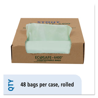 Stout® by Envision™ EcoSafe-6400 Bags, 30 gal, 1.1 mil, 30" x 39", Green, 48/Box (STOE3039E11)