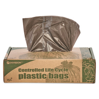Stout® by Envision™ Controlled Life-Cycle Plastic Trash Bags, 39 gal, 1.1 mil, 33" x 44", Brown, 40/Box (STOG3344B11)