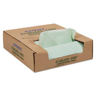 Stout® by Envision™ EcoSafe-6400 Bags, 30 gal, 1.1 mil, 30" x 39", Green, 48/Box (STOE3039E11)
