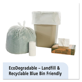 Stout® by Envision™ Controlled Life-Cycle Plastic Trash Bags, 13 gal, 0.7 mil, 24" x 30", White, 120/Box (STOG2430W70)