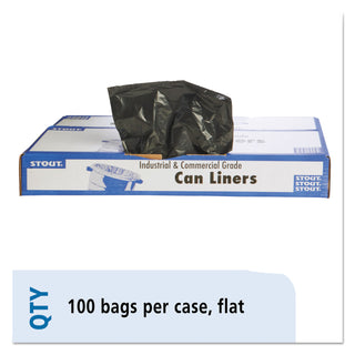 Stout® by Envision™ Total Recycled Content Plastic Trash Bags, 60 gal, 1.5 mil, 38" x 60", Brown/Black, 100/Carton (STUT3860B15)