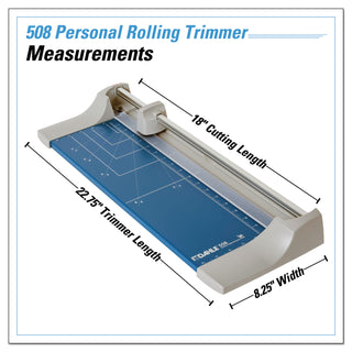 Dahle® Rolling/Rotary Paper Trimmer/Cutter, 7 Sheets, 18" Cut Length (DAH508)