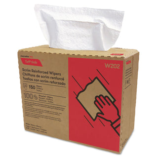 Cascades PRO Tuff-Job Scrim Reinforced Wipers, 9 3/4 x 16 3/4, White, 150/Box, 6 Box/Carton (CSDW202)