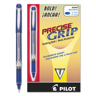 Pilot® Precise Grip Stick Roller Ball Pen, Bold 1mm, Blue Ink, Blue Barrel (PIL28902DZ)