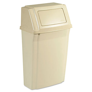 Rubbermaid® Commercial Slim Jim Wall-Mounted Container, 15 gal, Plastic, Beige (7822BG)