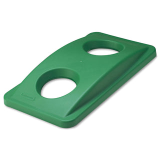 Rubbermaid® Commercial Slim Jim Bottle and Can Recycling Top, 20.38w x 11.38d x 2.75h, Green (2692-88GR)