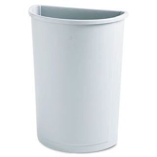 Rubbermaid® Commercial Untouchable Half-Round Plastic Receptacle, 21 gal, Plastic, Gray (RUB352000GRAY)