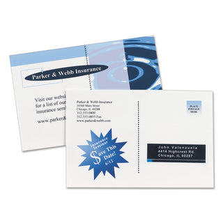 Avery® Postcards for Inkjet Printers, 4 1/4 x 5 1/2, Matte White, 4/Sheet, 200/Box (AVE08387)