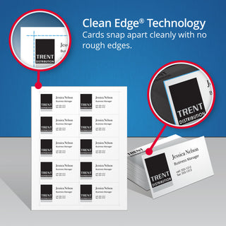 Avery® Print-to-the-Edge True Print Business Cards, Inkjet, 2x3 1/2, Wht, 160/Pk (AVE8869)