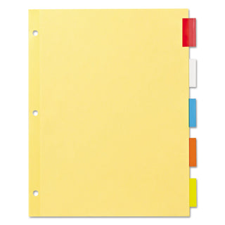Office Essentials™ Plastic Insertable Dividers, 5-Tab, Letter (AVE11465)