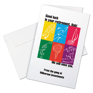 Avery® Half-Fold Greeting Cards, Inkjet, 5 1/2 x 8.5, Matte White, 30/Box w/Envelopes (AVE8316)