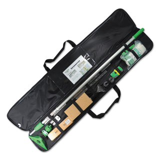 Unger® 13-Pc Cleaning Kit For Walls, Windows, Ceilings, Green, Vinyl/Nylon Case, 1 KT (UNGTRS0)