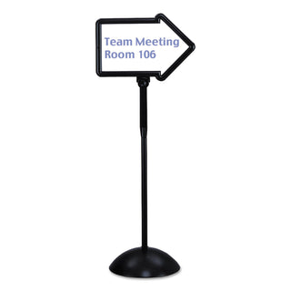 Safco® Double-Sided Arrow Sign, Dry Erase Magnetic Steel, 25 1/2 x 17 3/4, Black Frame (SAF4173BL)