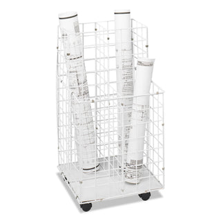 Safco® Wire Roll Files, 4 Compartments, 16.25w x 16.5d x 30.5h, White (SAF3084)