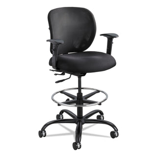 Safco® Vue Heavy-Duty Extended-Height Stool, 32.5" Seat Height, Supports up to 350 lbs., Black Seat/Black Back, Black Base (SAF3394BL)