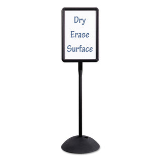 Safco® Double Sided Sign, Magnetic/Dry Erase Steel, 18 x 18, White, Black Frame (SAF4117BL)