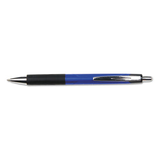 Universal® Comfort Grip Ballpoint Pen, Retractable, Medium 1 mm, Blue Ink, Blue Barrel, Dozen (UNV15541)