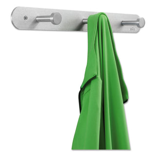 Safco® Nail Head Wall Coat Rack, Three Hooks, Metal, 18w x 2.75d x 2h, Satin (SAF4201)