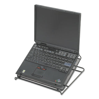 Safco® Onyx Adjustable Steel Mesh Laptop Stand, 12 1/4 x 12 1/4 x 1, Black (SAF2161BL)