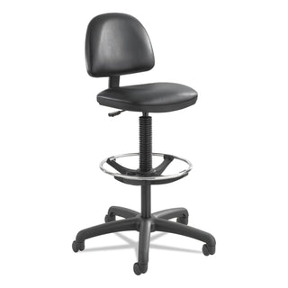 Safco® Precision Extended-Height Swivel Stool with Adjustable Footring, 33" Seat Height, Up to 250 lbs., Black Seat/Back, Black Base (SAF3406BL)