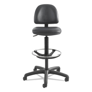 Safco® Precision Extended-Height Swivel Stool with Adjustable Footring, 33" Seat Height, Up to 250 lbs., Black Seat/Back, Black Base (SAF3406BL)