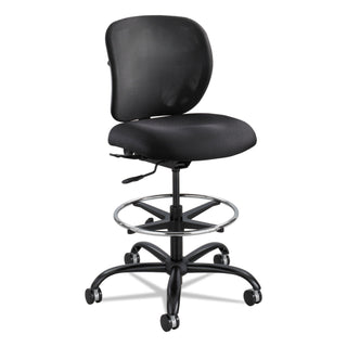 Safco® Vue Heavy-Duty Extended-Height Stool, 32.5" Seat Height, Supports up to 350 lbs., Black Seat/Black Back, Black Base (SAF3394BL)