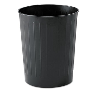 Safco® Round Wastebasket, Steel, 23.5 qt, Black (SAF9604BL)