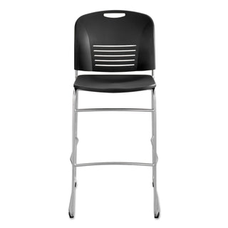 Safco® Vy Sled Base Bistro Chair, Black Seat/Black Back, Silver Base (SAF4295BL)