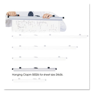 Safco® Sheet File Hanging Clamps, 100 Sheets Per Clamp, 25.25w, 6/Carton (SAF50026)