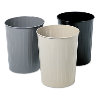 Safco® Round Wastebasket, Steel, 23.5 qt, Black (SAF9604BL)