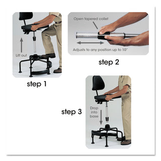 Safco® Task Master Economy Industrial Chair, 35" Seat Height, Supports up to 250 lbs., Black Seat/Black Back, Black Base (SAF5117) (SAF5117)