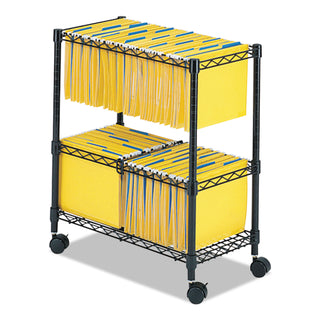 Safco® Two-Tier Rolling File Cart, 25.75w x 14d x 29.75h, Black (SAF5278BL)