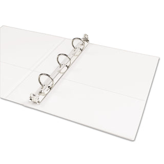 Avery® Mini Size Durable View Binder with Round Rings, 3 Rings, 1" Capacity, 8.5 x 5.5, White (AVE17116)