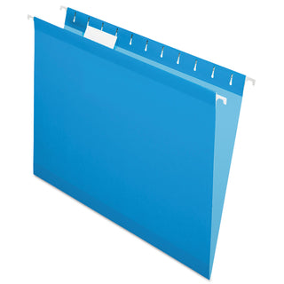 Pendaflex® Colored Reinforced Hanging Folders, Letter Size, 1/5-Cut Tab, Blue, 25/Box (ESS415215BLU)