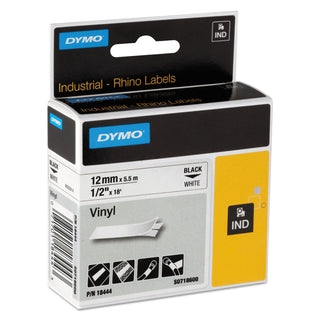 DYMO® Label, Vinyl, Industrial, 1/2", 18', White (DYM18444)