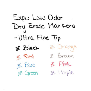 EXPO® Low-Odor Dry Erase Marker Office Pack, Extra-Fine Needle Tip, Assorted Colors, 36/Pack (SAN2003895)