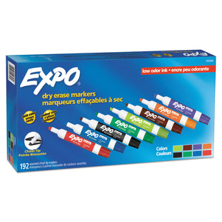 EXPO® Low-Odor Dry Erase Marker Office Pack, Broad Chisel Tip, Assorted Colors, 192/Pack (SAN2003995)