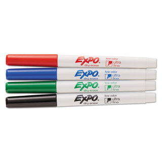 EXPO® Low-Odor Dry Erase Marker Office Pack, Extra-Fine Needle Tip, Assorted Colors, 36/Pack (SAN2003895)