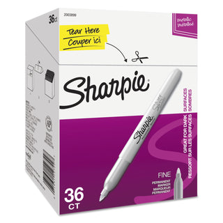 Sharpie® Metallic Fine Point Permanent Markers, Bullet Tip, Silver, 36/Pack (SAN2003899)