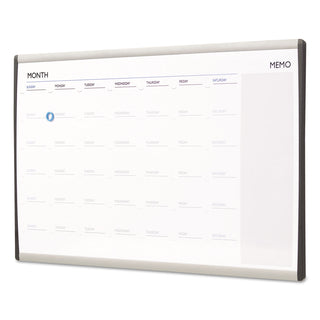 Quartet® Magnetic Dry-Erase Calendar, 18 x 30, White Surface, Silver Aluminum Frame (QRTARCCP3018)