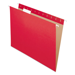 Pendaflex® Colored Hanging Folders, Letter Size, 1/5-Cut Tab, Red, 25/Box (ESS81608)